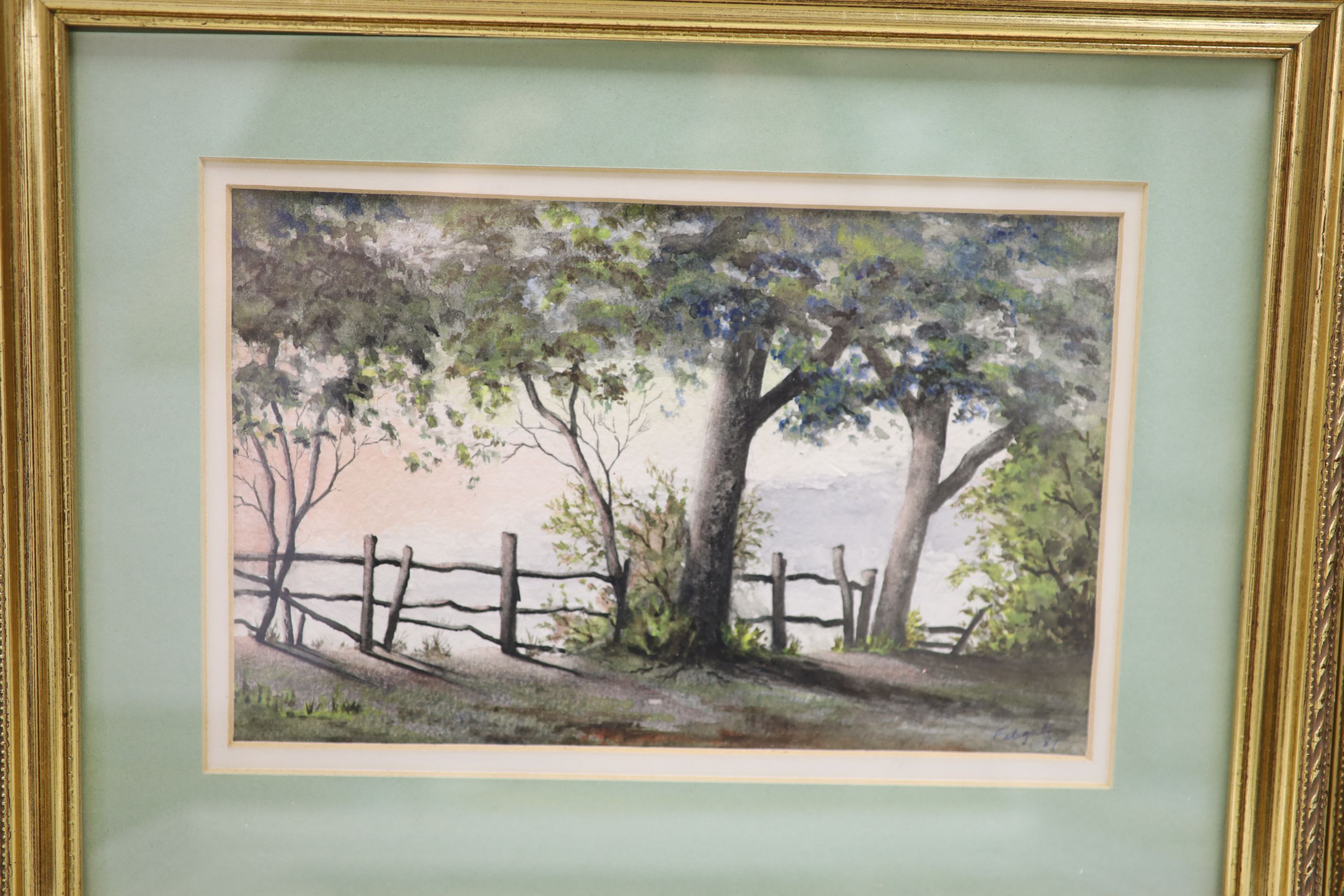 John Moss (20th century), three watercolours of Sussex and sundry pictures